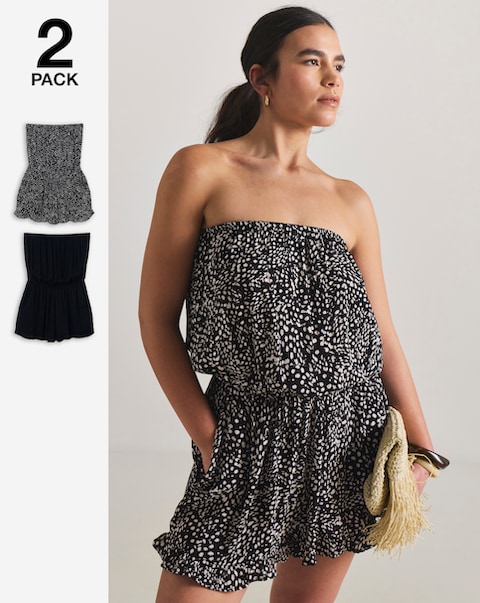 JD Williams 2 Pack Value Bandeau Beach Playsuits