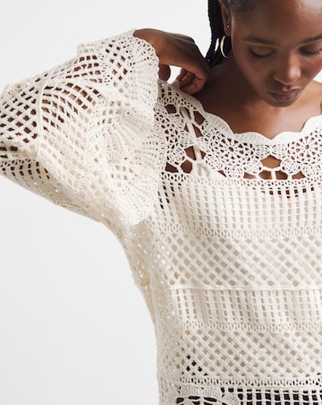 Simply Be Long Sleeve Crochet Smock Tunic