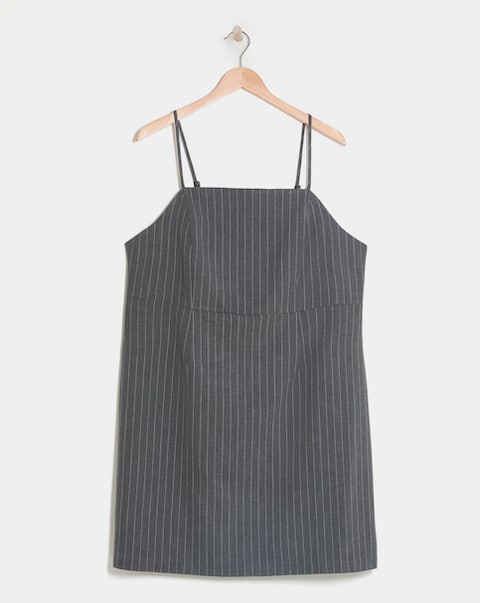 Pinstripe Tailored Pinafore Dress