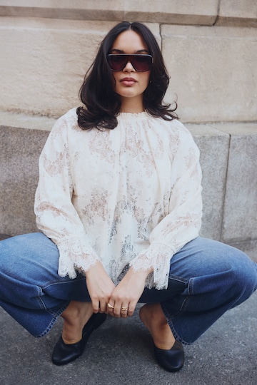 Simply Be Ivory Lace Long Sleeve Top