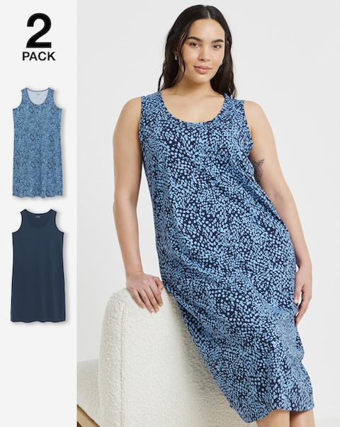 Pretty Secrets (2 Pack) Value Nighties Animal/Navy