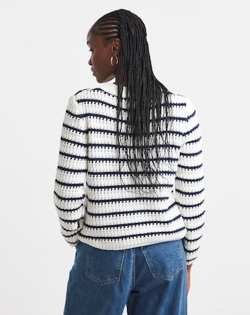 Simply Be Stripe Crew Neck Cardigan