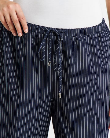 Simply Be Navy Pinstripe Wide Leg Trouser Co-ord