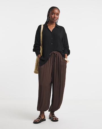 Simply Be Black Crinkle Shirt