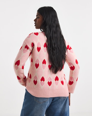 Heart Jacquard Cardigan