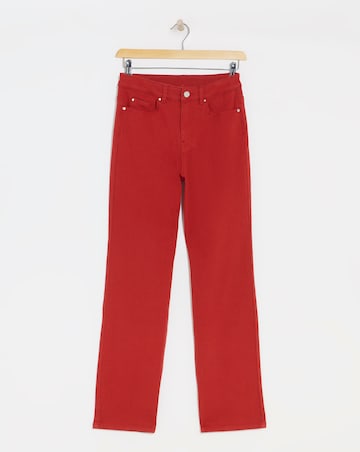Simply Be Red Straight Leg Jeans