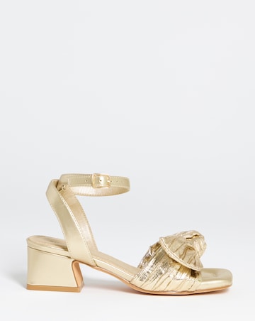 May Side Bow Low Block Heel Sandals - Wide Fit (E)