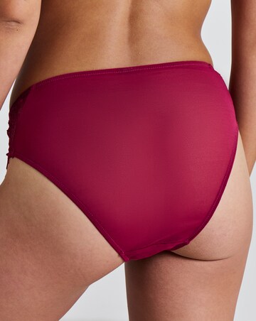 Pretty Secrets Eyelash Lace Full Brief Knickers Burgundy