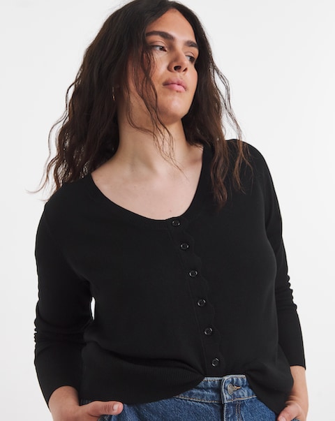 Fine Gauge Scallop Edge Cardigan