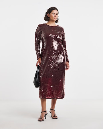 Vila Laney Sequin Midi Dress