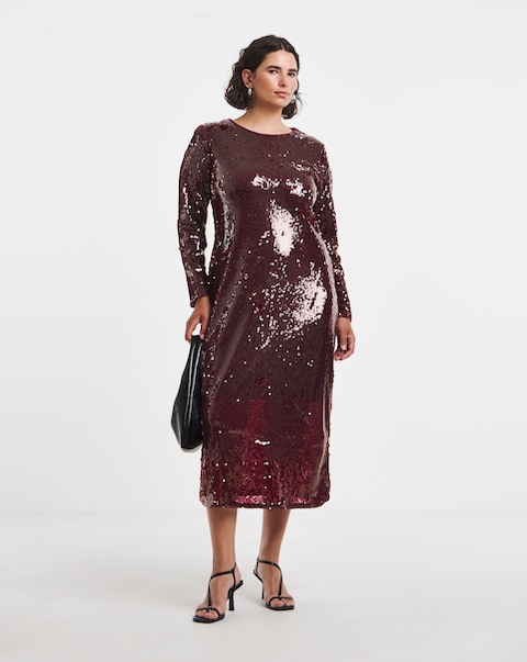 Vila Laney Sequin Midi Dress