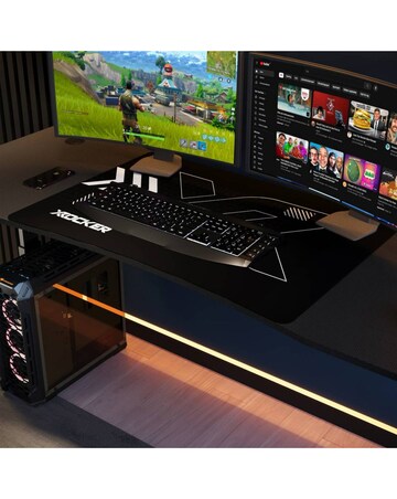 X Rocker Cougar XL 160cm Height Adjustable Gaming Desk with Mousepad - Black