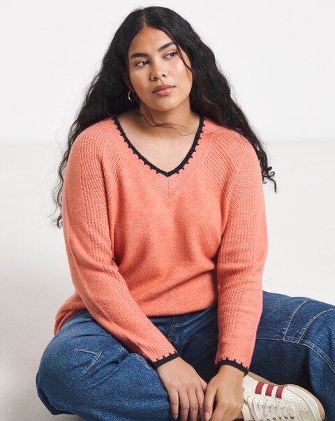 Whipstitch V-Neck Tunic