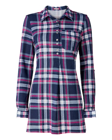 Joe Browns Collared Checked Print Jersey Tunic Top