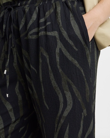 Simply Be Khaki Zebra Textured Jersey Wide Leg Trouser