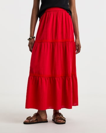 Pieces Tohime High Waisted Ankle Woven Skirt Lacetapes