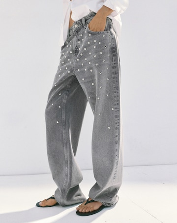 Mango Regular Waist Studded Jeans