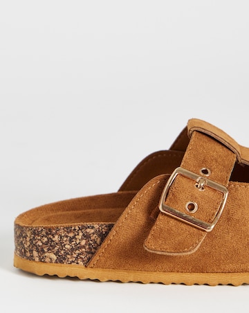 Valetta Buckle Closed Toe Cut Out Mules - Wide Fit (E)