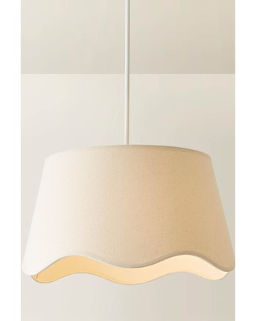 ValueLights Mabel Large Scalloped Bottom Natural Linen Shade 45cm