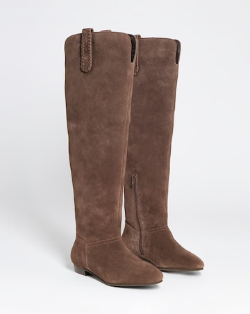 Olivia Suede Over the Knee Western Boots - Wide Fit (E) & Curvy Calf