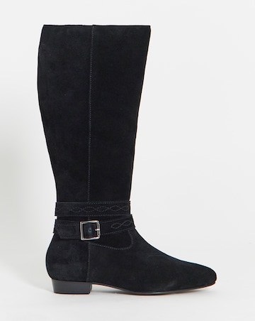Neveah Suede Flat Knee High Boots - Wide Fit (E) & Curvy Calf