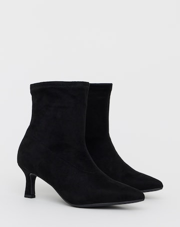 Ally Kitten Heel Sock Boot - Extra Wide Fit (EEE)