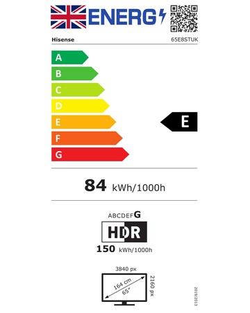 Hisense 65E8STUK 65in Mini-LED 4K Ultra HD HDR Smart TV