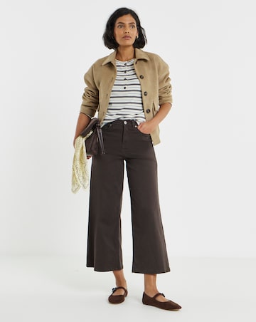 Simply Be Ecru Stripe Henley Long Sleeve Top