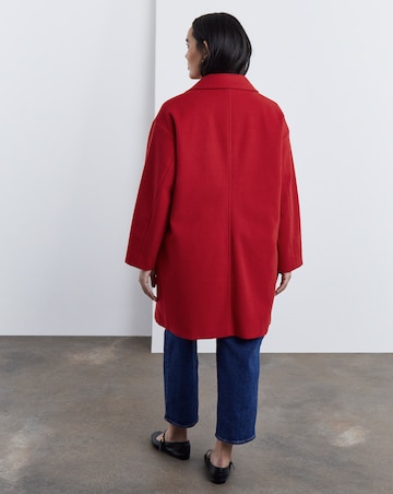 Red Double Breasted Lined Coat