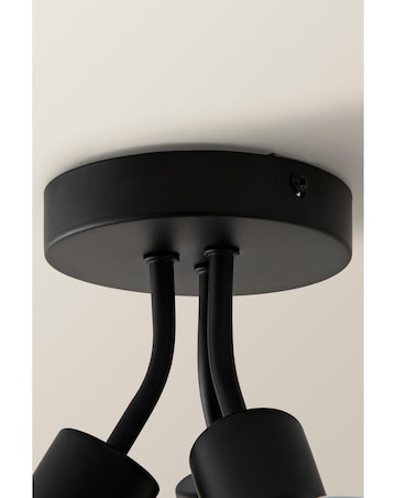 ValueLights Bellamy Matte Black Smoke Glass Bubble Cluster Ceiling Light