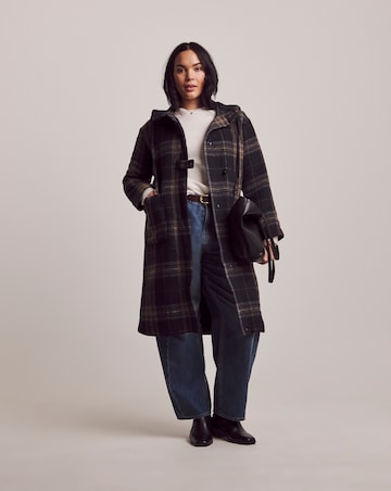 Julipa Longline Navy Check Coat