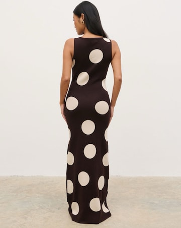 Pretty Lavish Sarover Polka Dot Maxi Knit Dress