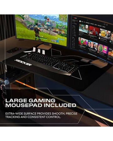 X Rocker Cougar XL 160cm Height Adjustable Gaming Desk with Mousepad - Black