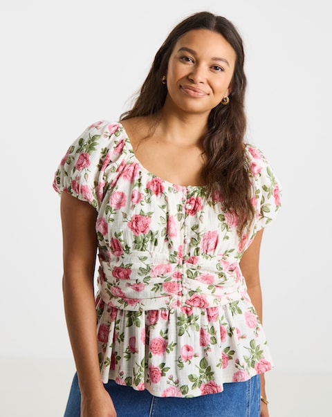 Rose Print Blouse