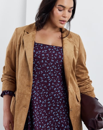 Simply Be Cherry Print Square Neck Long Sleeve Midi Dress