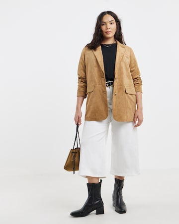 Faux Suedette Blazer