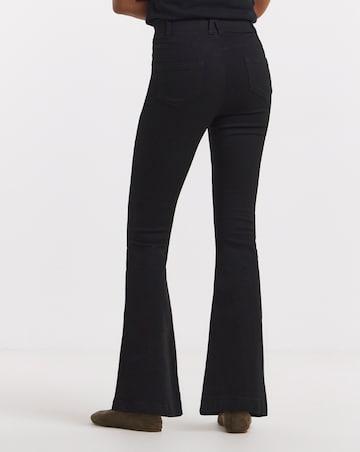 Black Stretch Flared Pull On Jeggings
