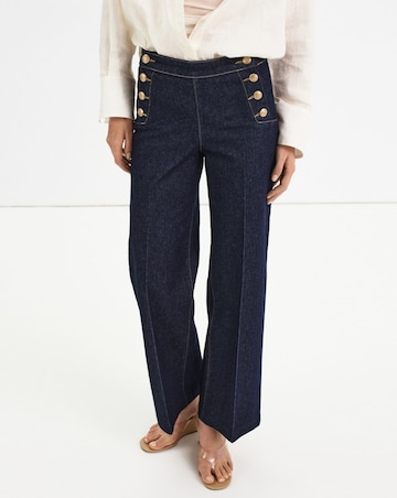 Mango Wide-Leg Jeans With Side Buttons