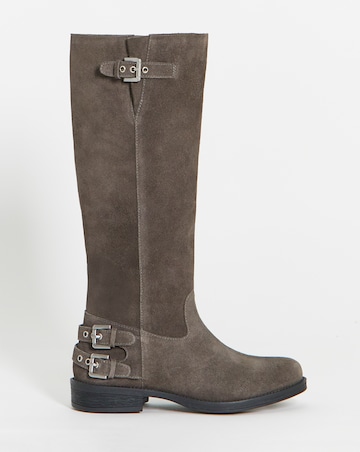 Octavia Suede Straight Leg Knee High Boots - Wide Fit (E) & Curvy Calf