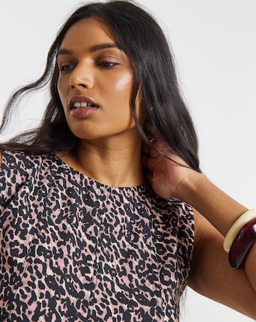 Simply Be Leopard Topstitch Shell Vest