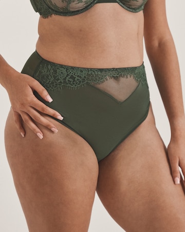 Pretty Secrets Lace Full Brief Knickers Green