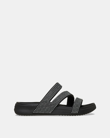Crocs Black Get Away Strappy Gems Detail - Standard Fit