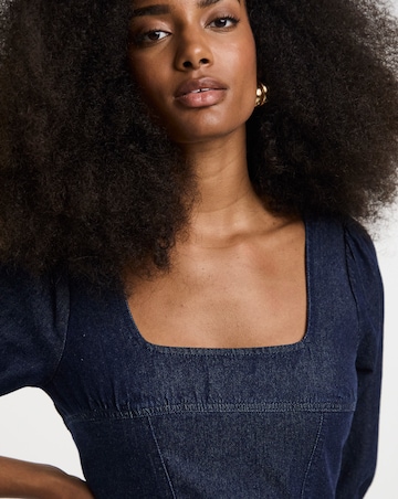 Indigo Denim Corset Mini Dress