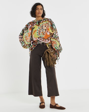 Simply Be Paisley Print Georgette High Neck Blouse