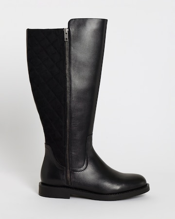 Michelle Leather Knee Riding Boots - Extra Wide Fit (EEE) & Super Curvy Calf