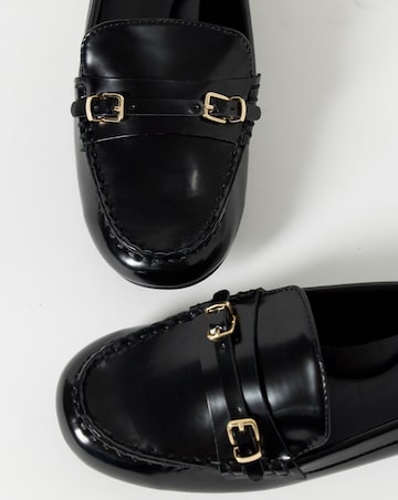 Kennedy Double Buckle Detail Loafers - Wide Fit (E)
