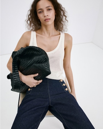 Mango Wide-Leg Jeans With Side Buttons