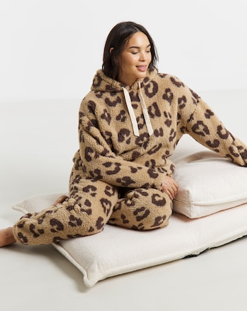 Pretty Secrets Leopard Print Teddy Hooded Twosie