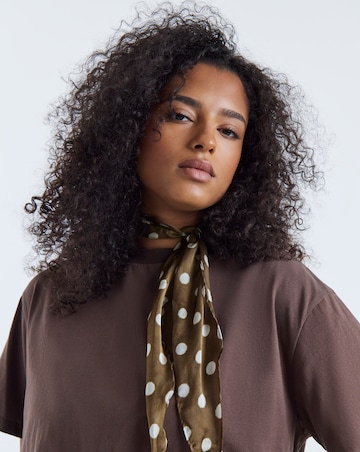 Simply Be Chocolate Tee With Woven Pleated Back
