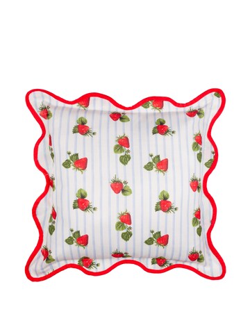 Furn. Fruits Strawberries Striped Outdoor Cushion